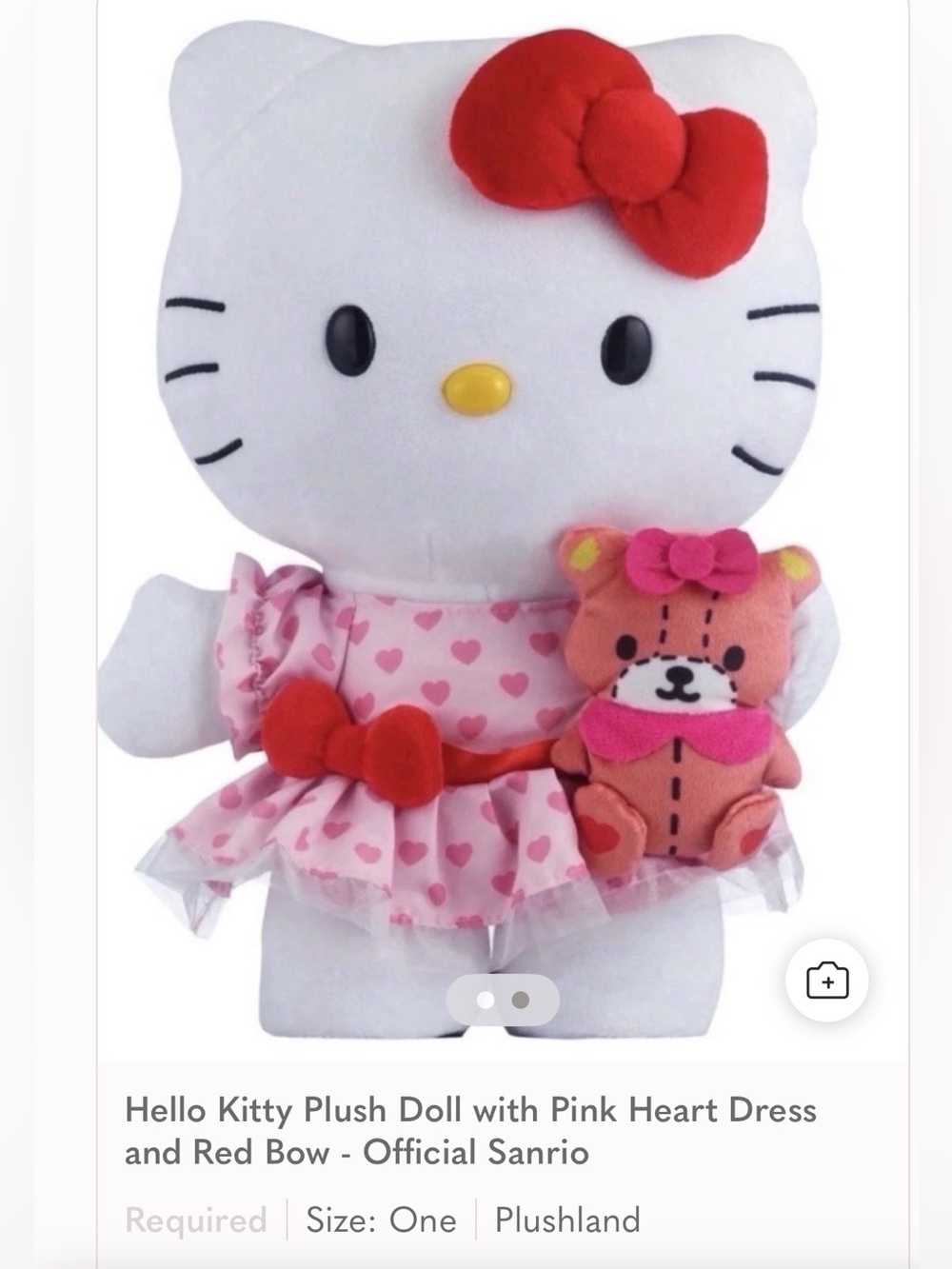 Hello Kitty Plush Sanrio with Pink Dress and Red Bow - dancing kitty
